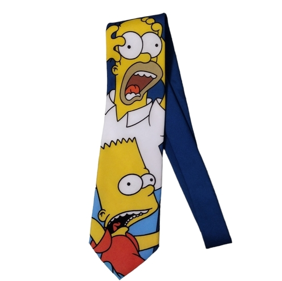 Ralph Marlin‎ Vintage 1998 Bart Simpson Blue/Yellow Men's Tie - Picture 1 of 7